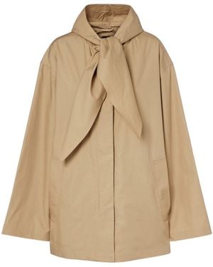 TOTEME Scarf-Detail Cotton Jacket - Natural