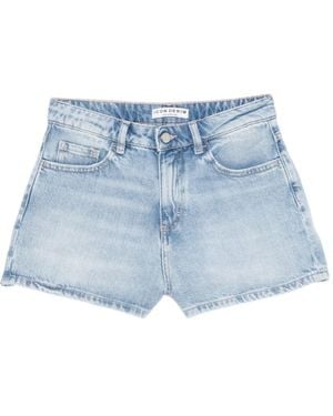 ICON DENIM Denim Shorts With Belt Loops - Blue