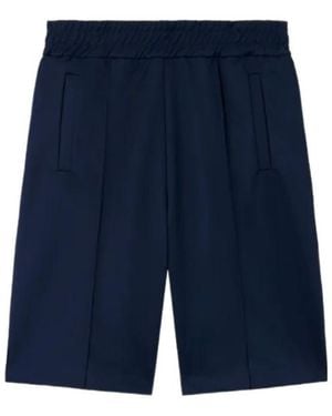 Palm Angels Curved Logo Track Shorts - Blue