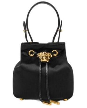 Versace La Medusa Chain-Linked Mini Bucket Bag - Black