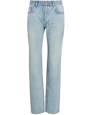 Saint Laurent Mid-Rise Straight-Leg Jeans - Blue