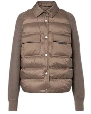 Brunello Cucinelli Wool, Cashmere, And Silk Down Jacket - Brown