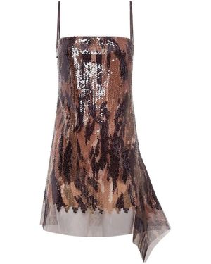 Dion Lee Horizon Sequin-Embellished Mini Dress - Brown