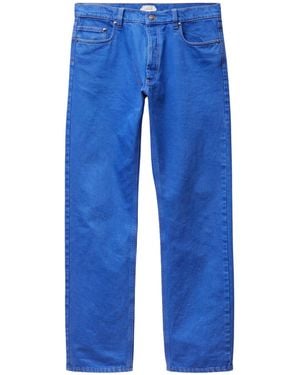Versace Logo-Patch Straight-Leg Jeans - Blue