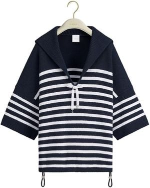 Dior Iviera Marinière Oversized Knit Jumper - Blue