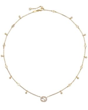 Gucci Interlocking Diamond 18K Necklace - Natural
