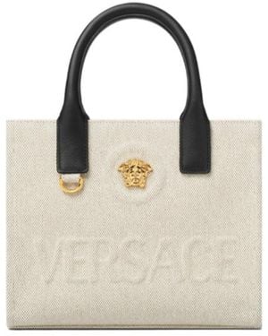 Versace La Medusa Mini Tote Bag - Natural
