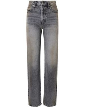 SLVRLAKE Denim High-Waisted Straight-Leg Jeans - Gray