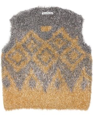 Acne Studios Geometric-Pattern Vest - Gray