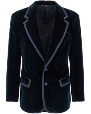 Dolce & Gabbana Sicilia Contrast-Trim Blazer - Blue