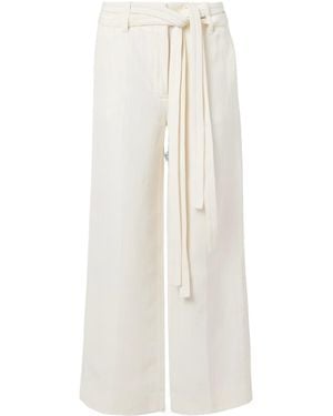 Proenza Schouler Maggi Belted Pleated Wide-Leg Trousers - White