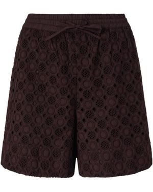Pinko Drawstring Embroidered Shorts - Black