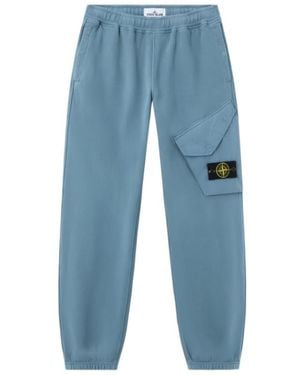 Stone Island Regular-Fit Sweatpants With Elasticated Cuffs - Blue