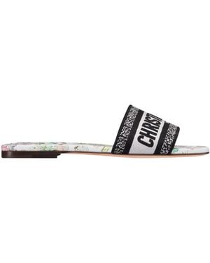 Dior Christian Lucky Dway Slides - White