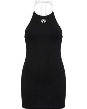 Marine Serre Moon Logo Knit Dress - Black