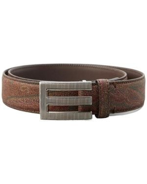 Etro Paisley Printed Belt - Brown