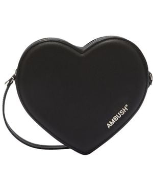 Ambush Heart Logo Plaque Crossbody Bag - Black