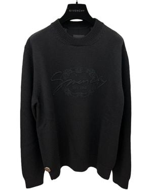 Givenchy Logo Embroidered Knit Jumper - Black