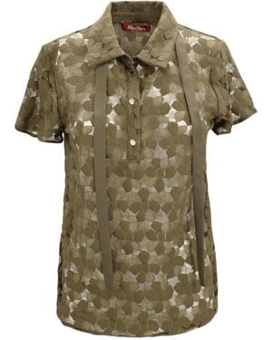 Max Mara Studio Lace Short-Sleeve Shirt - Green