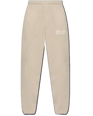 Sporty & Rich Slogan-Print Track Trousers - Natural