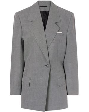The Attico Wool And Cotton-Blend Blazer - Gray