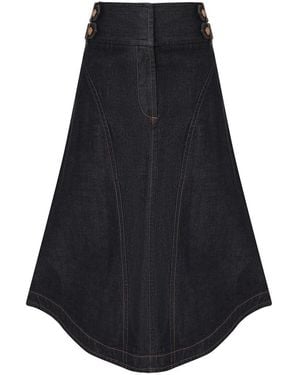 Zimmermann Denim Cargo Midi Skirt - Black