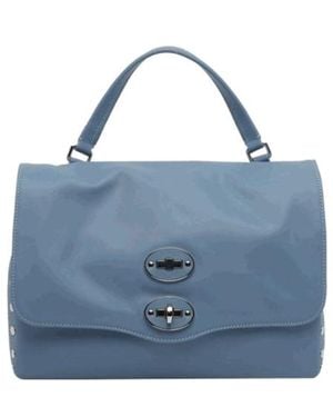 Zanellato Twist Hook Postina Saeta Small Tote Bag - Blue