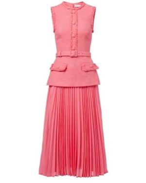Rebecca Vallance Montana Crêpe And Georgette Midi Dress - Pink