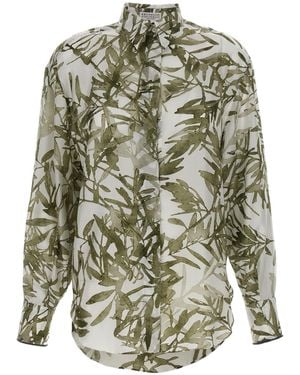 Brunello Cucinelli Patterned Long-Sleeved Shirt - Gray