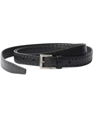 Prada Antiqued Leather Belt - White