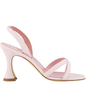 Manolo Blahnik Round Toe High Heel Sandals - Pink