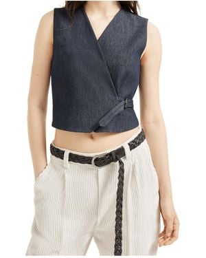 Brunello Cucinelli Wrap Cotton Waistcoat - Blue