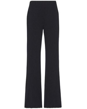 The Row Ribbed Cashmere Trousers - Blue