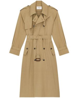 Saint Laurent Double-Breasted Trench Coat - Natural