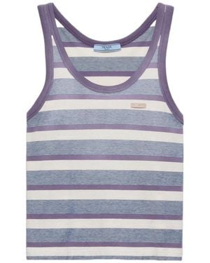 Prada Sleeveless Striped Top - Blue