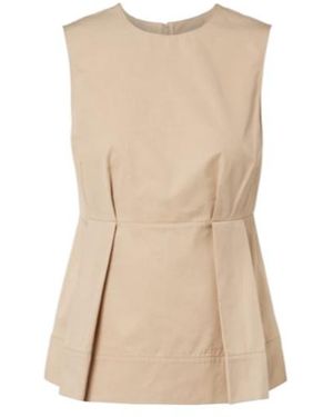 Vince Pleated Peplum Top - Natural