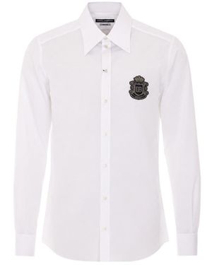Dolce & Gabbana Heraldic Patch Shirt - White