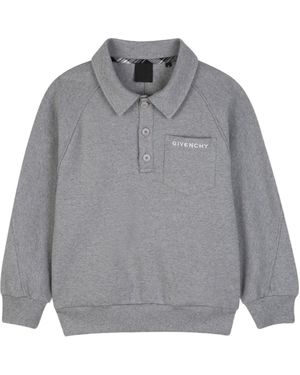 Givenchy Logo-Embroidered Pocket Polo Shirt - Gray