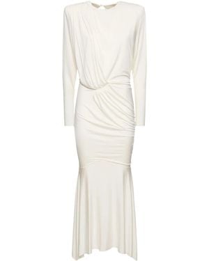 Alexandre Vauthier Hanging Long-Sleeved Dress - White