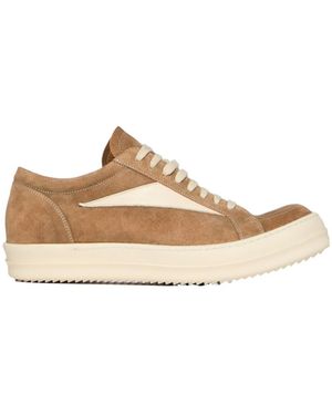 Rick Owens Round-Toe Lace-Up Trainers - Natural