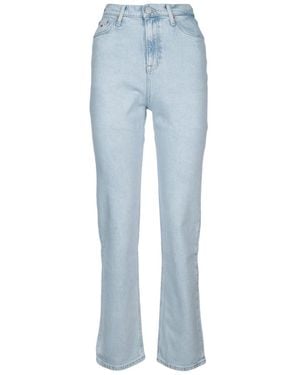 Tommy Hilfiger Tommy Jeans Julie Logo Patch Straight Leg Jeans - Blue