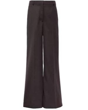Stella McCartney High-Rise Wool Wide-Leg Trousers - Brown
