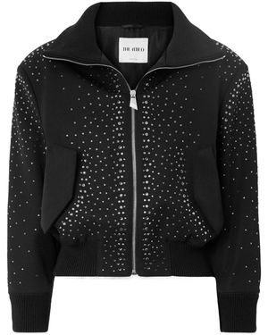 The Attico Crystal-Embellished Twill Bomber Jacket - Black