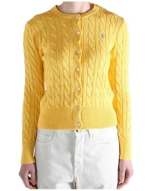 Polo Ralph Lauren Cable-Knit Cropped Cardigan - Yellow
