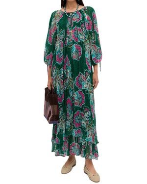 RIXO London Round Neck Dress - Green