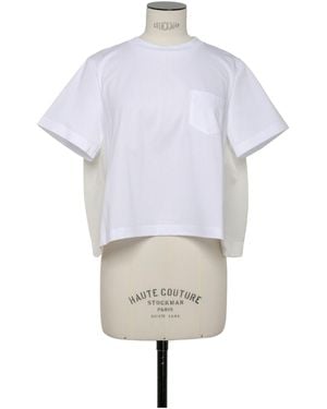 Sacai Jersey-Style Cotton T-Shirt - White