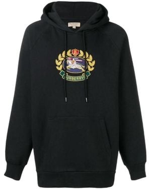 Burberry Logo Hooded Jumper - Blue