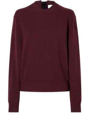 Lanvin Bow-Detailed Wool-Blend Cardigan - Purple