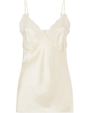 Stella McCartney Lace-Trimmed Silk-Satin Top - White