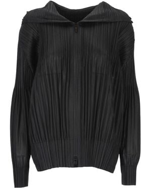 Pleats Please Issey Miyake Pleats Please Issey Miyake Fluffy Basics Hooded Blouse - Black